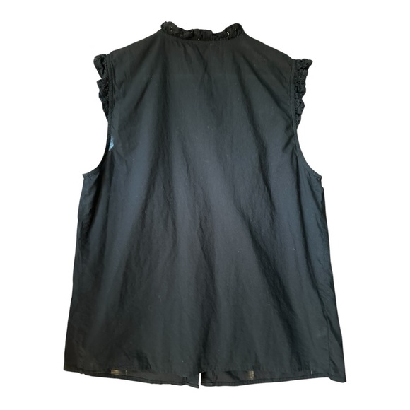 Ann Taylor Black Sleeveless Eyelet Blouse - Picture 2 of 4
